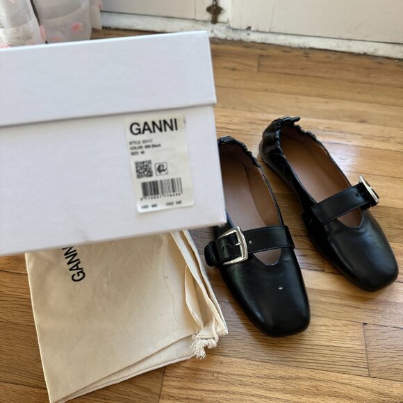 Ganni Buckle Strap Ballerinas - Picture 5 of 8